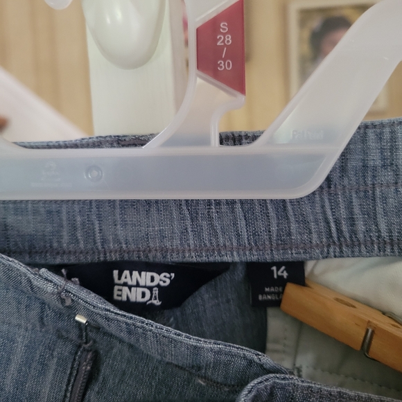 LANDS END Classic Chambray 12" Inseam Blue Shorts Plus Size 14 - Picture 10 of 11